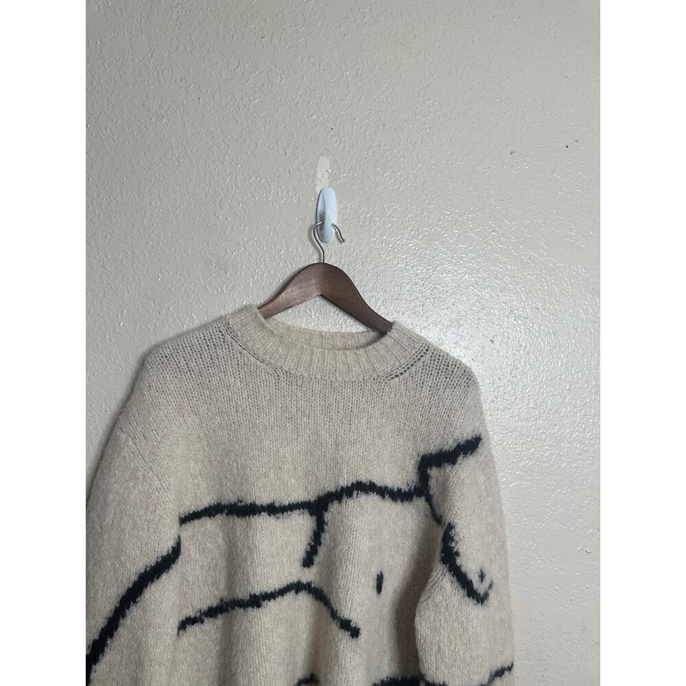 Paloma Wool Palmira Sweater in Ecru Womans L Intarsia Alpaca Fuzzy Knit - Picture 5 of 11